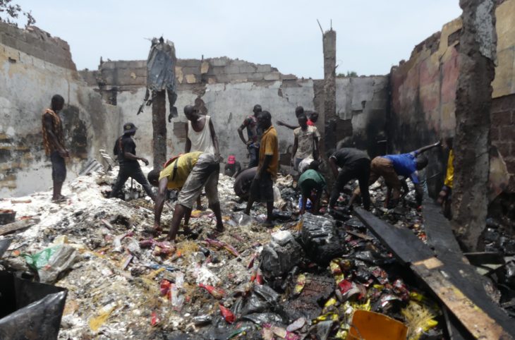 Bangui : un violent incendie ravage une dizaine de magasins au PK5 