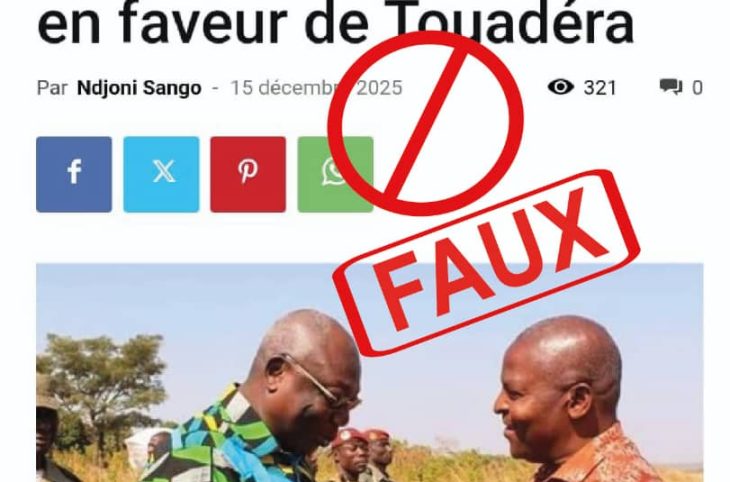 FAUX : Martin Ziguelé n’a pas appelé à voter en faveur du président Touadera, contrairement à ce qu’affirme le site Ndjoni Sango