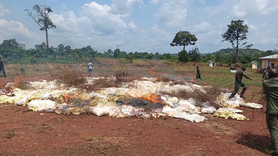 Bangui : la gendarmerie détruit une importante quantité de boissons frelatées