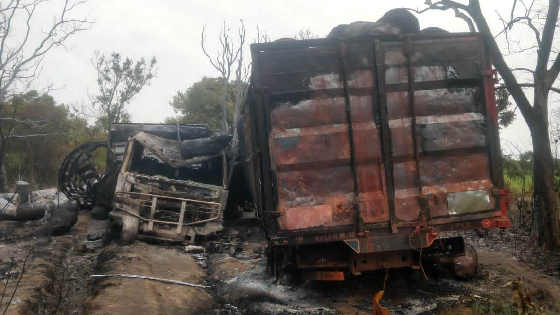 Centrafrique: deux camions de transport de marchandises incendiés par les éléments présumés de la CPC non loin de Bocaranga