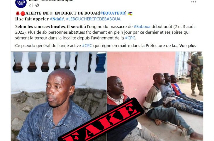 FAUX, le chef anti-balaka, général Ndalé, n’est pas capturé par les Faca