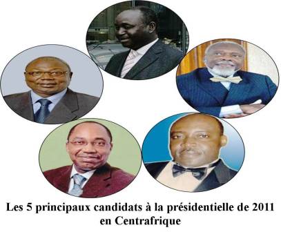 6 candidats à la présidentielle de janvier 2011 en République centrafricaine