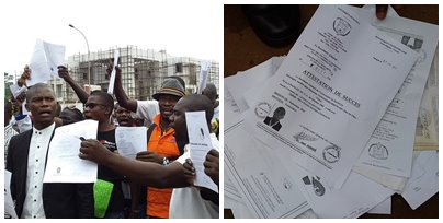Bangui : Des jeunes diplômés déposent leurs parchemins devant la Primature