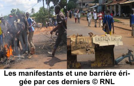 La rue publique réclame  l’eau et l’électricité