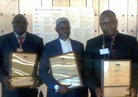 Le prix Sergio Vieira de Mello remis au trio de la plate forme religieuse en RCA