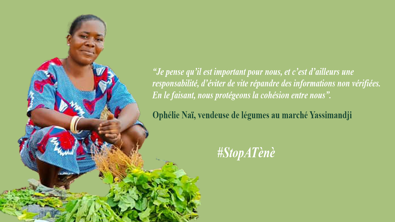Centrafrique: vendeuse de légumes, Ophélie Naï est consciente des effets néfastes des rumeurs et de la désinformation
