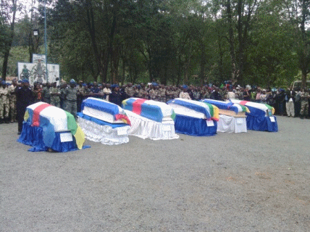 RCA : Derniers hommages aux 6 gendarmes tués dans la Ouaka