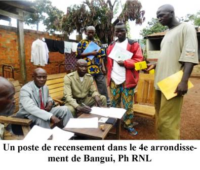Recensement électoral à Bangui : mobilisation des comités locaux